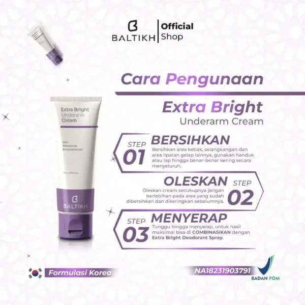 BALTIKH Extra Bright Underarm Cream - Cara Penggunaan