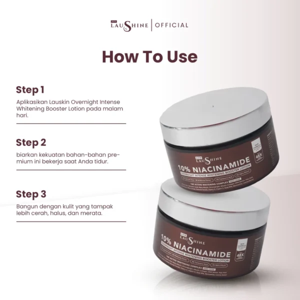 Laushine Overnight Intense Whitening Lotion Jar - How To Use