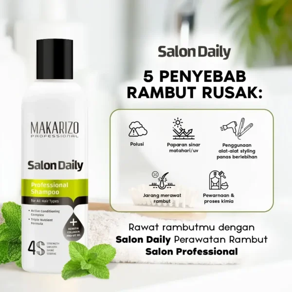 Makarizo Professional Salon Daily Professional Shampoo - Penyebab Rambut Rusak