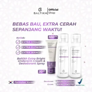 Paket BALTIKH Extra Bright Deodorant Spray + Underarm Cream