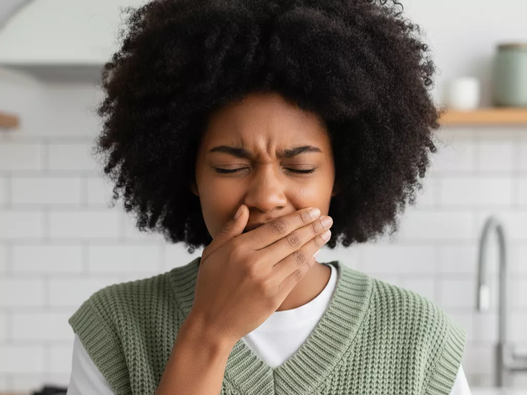 seorang wanita tidak tahan mencium bau mulut (Image Concept by Homey Button) seorang wanita tidak tahan mencium bau mulut (Image Concept by Homey Button)