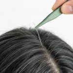 mencabut uban dengan pinset (Image Concept by Homey Button)