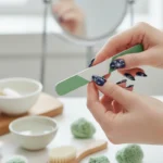 wanita sedang mengikir kuku (Image Concept by Homey Button)