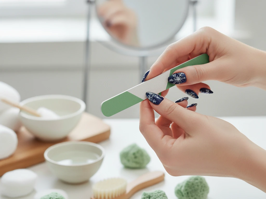 wanita sedang mengikir kuku (Image Concept by Homey Button)