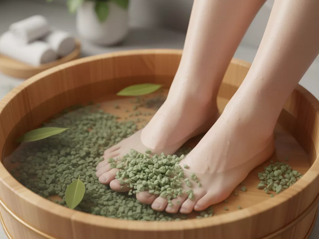 rendam kaki dengan garam spa (Image Concept by Homey Button) rendam kaki dengan garam spa (Image Concept by Homey Button)