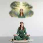 seorang wanita sedang meditasi sebagai bentuk self-care (Image Concept by Homey Button)