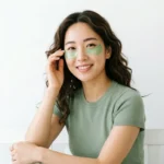 wanita pakai eye mask untuk mata lelah homey button